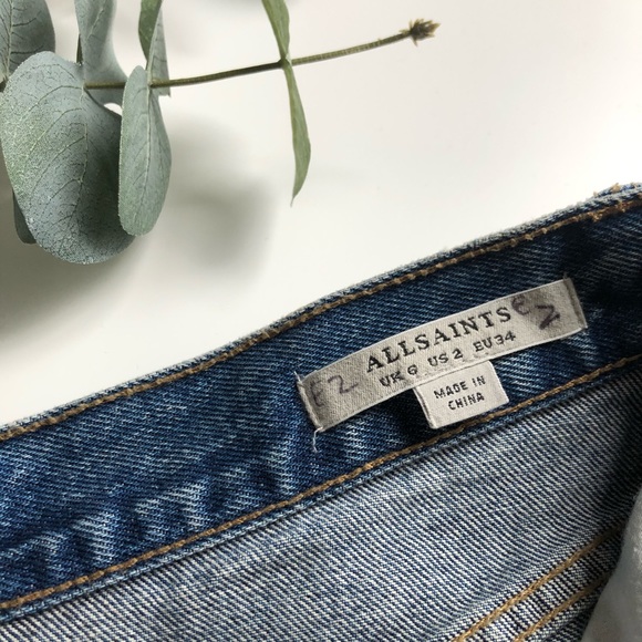 AllSaints Betty Denim Mini Skirt Size 2 - Picture 5 of 8